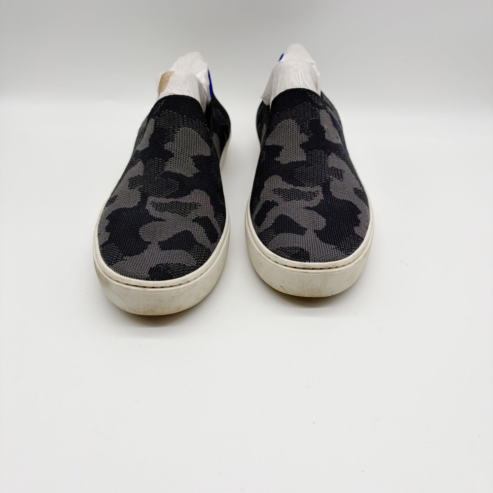 Rothy's The Sneaker Women 9.5 Grey Camo Slip On Knit Sustainable Comfort Shoes - Picture 3 of 9